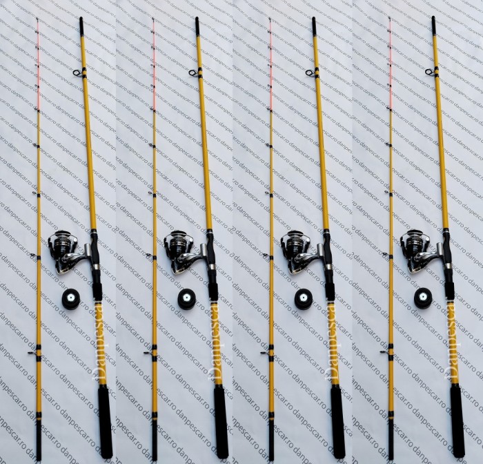 SET 4 Lansete PROFL DUAL FORCE tip Feeder 3m + 4 Mulinete SAIMINO X4000