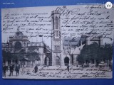 Catedrala din Saint Germain -Franta , anul 1905 , carte postala superba , corespondenta catre ROMANIA ,strada Rinocerului ,de colectie