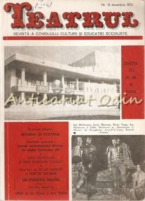 Teatrul Nr.: 12/1975 - Revista A Consiliului Culturii Si Educatie foto