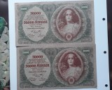 Bancnota coroane - 50 000 kronen austria 1922 fara stea in fata seriei - consecutive