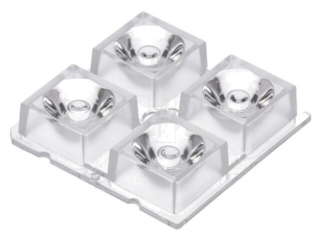 Lentilă LED Pătrată Transparentă 10mm 11-18&deg;