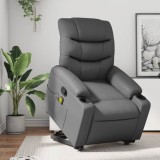 vidaXL Fotoliu rabatabil cu ridicare, gri, piele ecologică 3206609