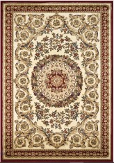 Covor Model Lotos 539-120, Marime 60 x 110 cm, Crem, Rosu, Inaltime Fir 8 mm, Antialergic, Polipropilena, Living, Dormitor, Sufragerie, Birou