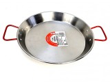 Tigaie din otel lustruit, paella valenciana fructe de mare, diametru 32 cm, 2 manere, 5 portii, Garcima, GRC10032