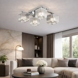 Lustra moderna Georgiana LC115/4, 4x E27, crom, metal si sticla