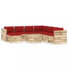 Set mobilier de gradina cu perne, 9 piese, lemn verde tratat GartenMobel Dekor foto