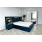 Set Dormitor Roma Blu Albastru/Alb cu pat matrimonial Dressing si Noptiere tapitate