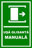 Placuta pentru usa manuala glisanta sprea dreapta