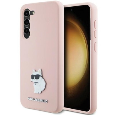 Husa pentru Samsung Galaxy S23 Plus - Karl Lagerfeld Silicone (KLHCS23MSMHCNPP) - Pink Choupette Metal Pin foto
