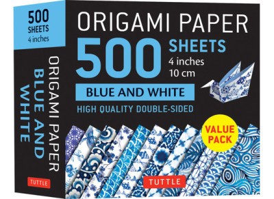 Origami Paper 500 Sheets Blue and White 4&amp;quot;&amp;quot; (10 CM): Tuttle Origami Paper: High-Quality Double-Sided Origami Sheets Printed with 12 Different Designs foto