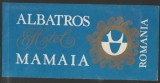Romania anii 70 - Vigneta de bagaje Hotel ALBATROS din Mamaia, ONT Carpati, eticheta hoteliera, promovare turistica