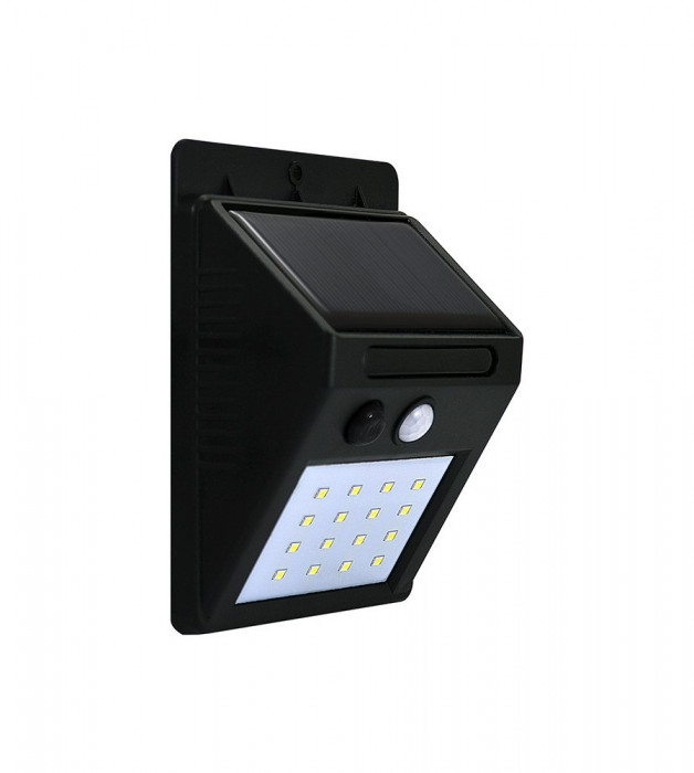 Lampa solara de perete cu senzor de miscare si 16 LEDuri 12.5 x 9.5 cm