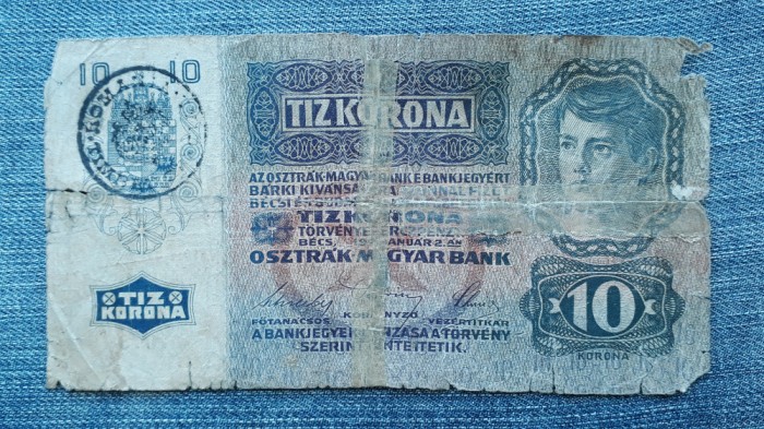 10 Kronen 1915 Romania / Korona Timbru Special stampila /seria 391827