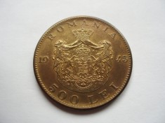 ROMANIA - 500 LEI 1945 AUNC , MIHAI I , LCP1.114A foto