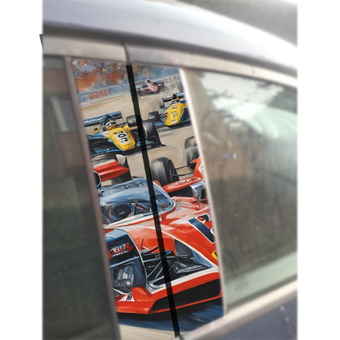 Sticker Auto Car Rider 3 pentru Stalpi Usi , Design Dinamic si Sportiv