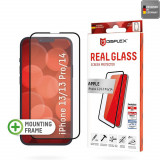 Cumpara ieftin Folie pentru iPhone 13 / 13 Pro / 14, Displex Real Glass Full Cover, Black