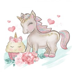 Sticker decorativ Unicorn, Roz, 70 cm, 1237-2ST foto