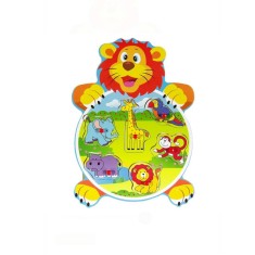 Puzzle din lemn Animale, 6 piese, + 3 ani