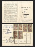 Carnet de Abonat RADIO 1977 Timbrat cu 6 Timbre Radio 30 de LEI - Direcția Generală a Poștelor și Telecomunicațiilor. Perioada Comunistă, Ocna de Fier