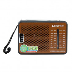 Radio portabil 4 benzi FM/MW/SW1/SW2, 1W 4 Ohmi, antena, Leotec foto