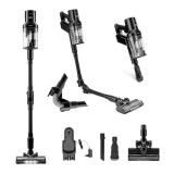 Aspirator fara fir, FlexiSpace, portabil, fara sac, 2 in 1, 160 W, putere de aspirare: 11 kPa, filtru HEPA dublu, Negru