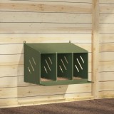 VidaXL Cutie de pui cu 3 compartimente metal verde măsline