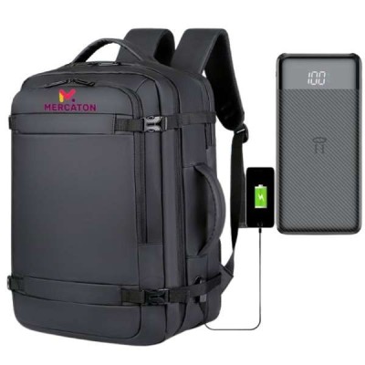 Rucsac Extensibil Mercaton Compatibil cu Laptopuri Pana la 17.3&amp;amp;8243 + Baterie Reincarcabila Powerbank 10.000 mAh foto