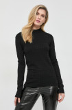 Cumpara ieftin Karl Lagerfeld pulover femei, culoarea negru, light, cu turtleneck