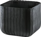 CURVER. Ghiveci imitatie lemn antracit CUBE PLANTER M