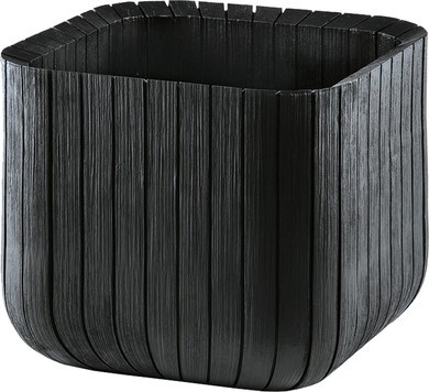 CURVER. Ghiveci imitatie lemn antracit CUBE PLANTER M