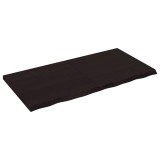Cumpara ieftin Blat de baie, maro inchis, 120x60x(2-4) cm, lemn masiv tratat