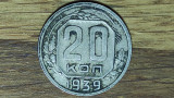 Rusia / URSS -moneda de colectie - 20 Kopecks / Kopeks / Copeici 1939- an rar !