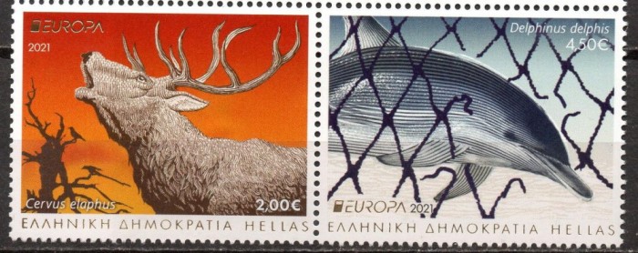 GRECIA 2021 EUROPA CEPT, Fauna, serie neuzata, MNH