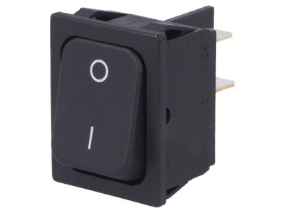 Comutator Rocker DPST Negru 20A 250V IP40 foto