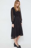 Bruuns Bazaar rochie culoarea negru, midi, evazată