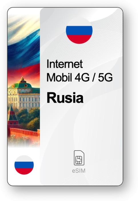 eSIM Internet Rusia, valabil 7 zile, trafic Nelimitat