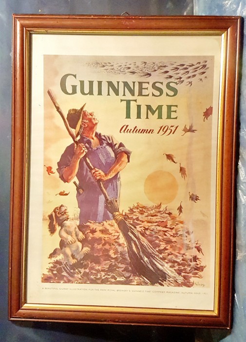 E377A- Reclama Bere vintage GUINESS TIME-Baruri si Restaurante Toamna 1951.