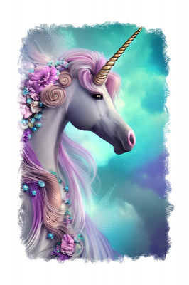 Sticker decorativ, Unicorn, Roz, 85 cm, 9190ST foto