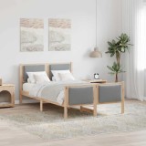 vidaXL Cadru de pat cu headboard Gri deschis 120 x 200 cm țesătură 878329
