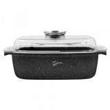 Tava inalta din aluminiu turnat TOL323-RC, 5.5 L, 32 x 22 x 10.5 cm, Rezistenta la abraziune si la temperaturi inalte