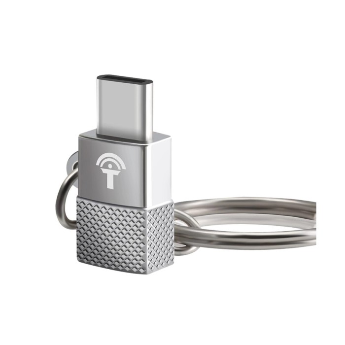 Breloc chei adaptor Micro USB la Type - C OTG, Rocketek Profesional, pentru tablete si telefoane mobile, silver