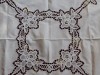 Fata de masa vintage ,broderie sparta , panglici ,lucru manual, Mare