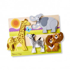 Puzzle din lemn Jumbo Safari Melissa and Doug foto