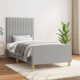 VidaXL Cadru de pat fără saltea, gri deschis, 80x200 cm, textil