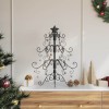 VidaXL Pom de Crăciun din metal Negru 60 cm Oțel vopsit &icirc;n pulbere 42019177