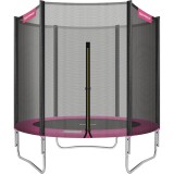SONGMICS Trambulina pentru copii cu plasa de protectie exterioara, diametru 183 cm, 100 kg, roz Household NewTrend