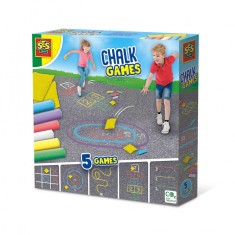 Set de colorat pentru asfalt-Creta pentru terenul de joaca - Jocuri 5 in 1
