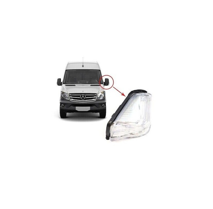 Lampa semnalizare oglinda MERCEDES SPRINTER, 07.2006-2018; SPRINTER, 02.2018-; VW CRAFTER (2E), 12.2005-04.2017, cabina simpla, partea stanga, TYC, P
