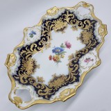 Platou RAR, mare porțelan german AK KAISER - Echt Kobalt, vechi, vintage, stil Rococo