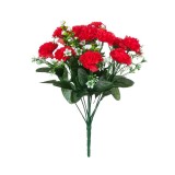 Buchet decorativ artificial, Garoafe, 35 cm, rosu, ATU-081298, Oem
